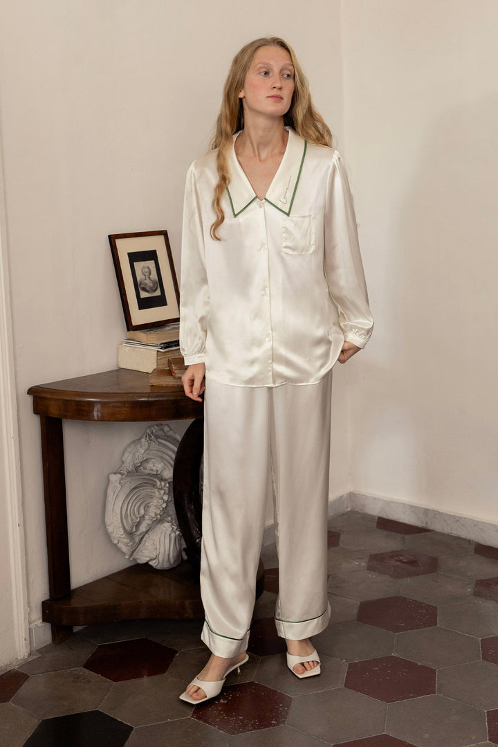 Christmas Spirit Silk Set | French Style Silk Long Set & Matching Scrunchie