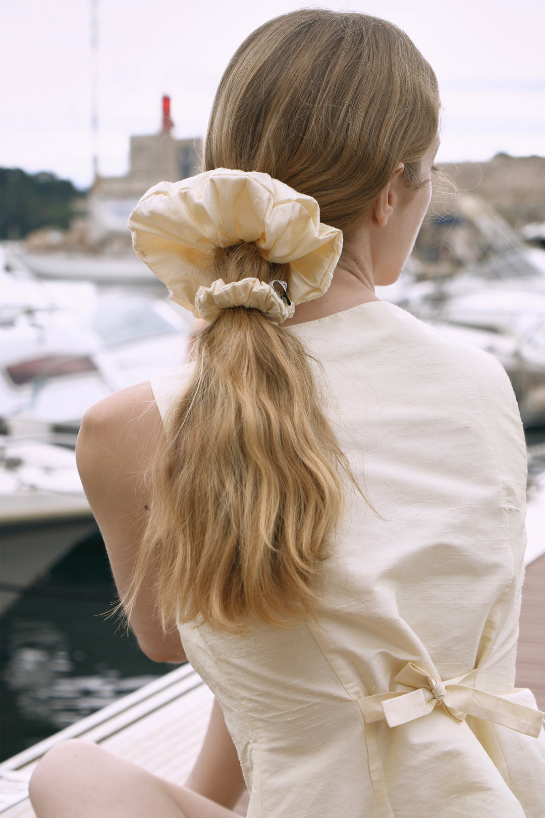 PAJA Berries Dupion Silk Oversized Scrunchie - Corn Yellow