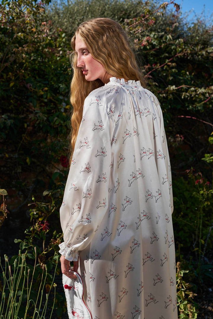 Bubbie 22 Momme Silk Printed Long Robe