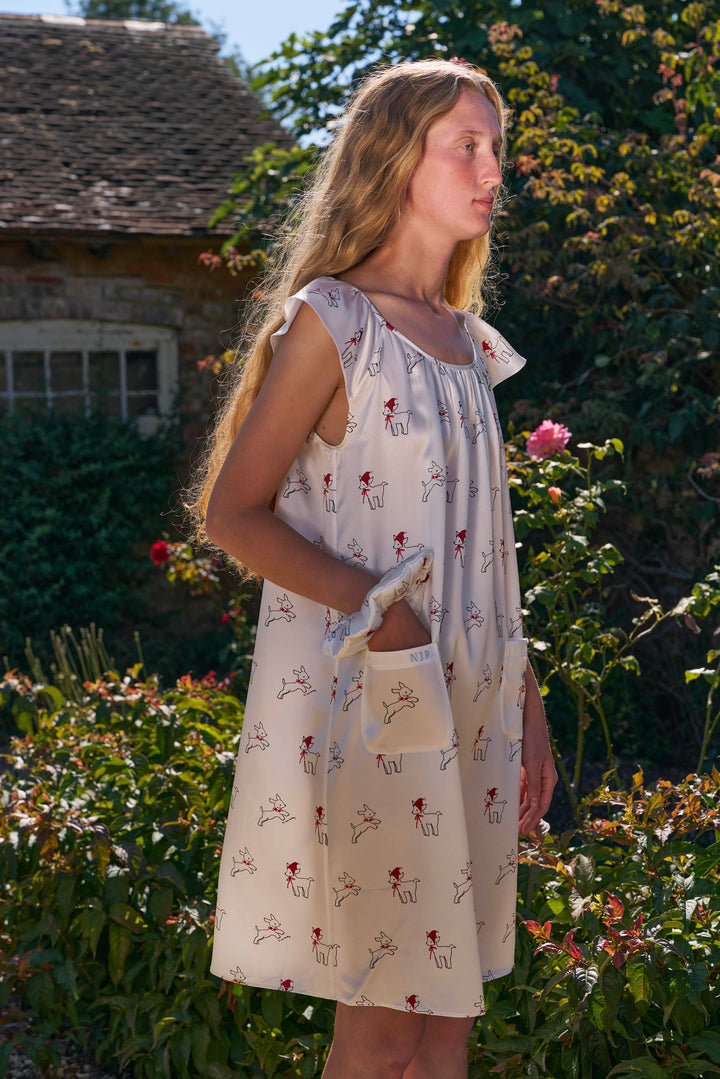Bubbie 22 Momme Silk Printed Sleeveless Dress