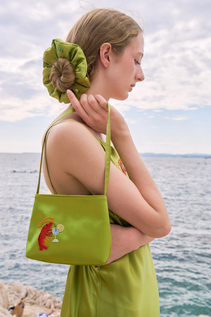 PAJA Beaded Summer Escapes Silk Handbag - Green