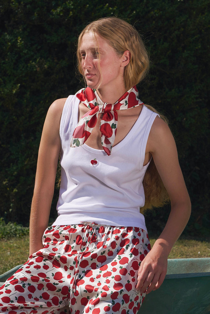 Farm Edit Red Turnip Modal-Silk Knit Tank Top