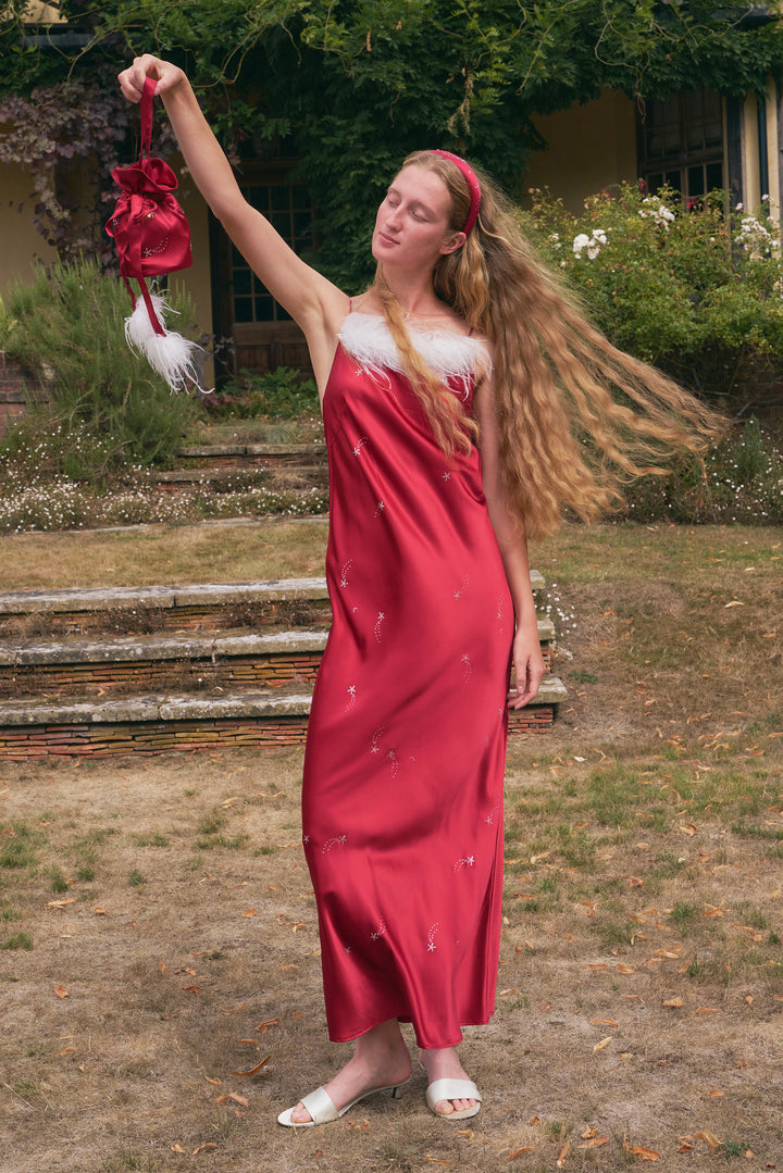 VEGA Women’s 22mm Mulberry Silk Crystal-Embellished Slip Dress-Silk Dress-Not Just Pajama