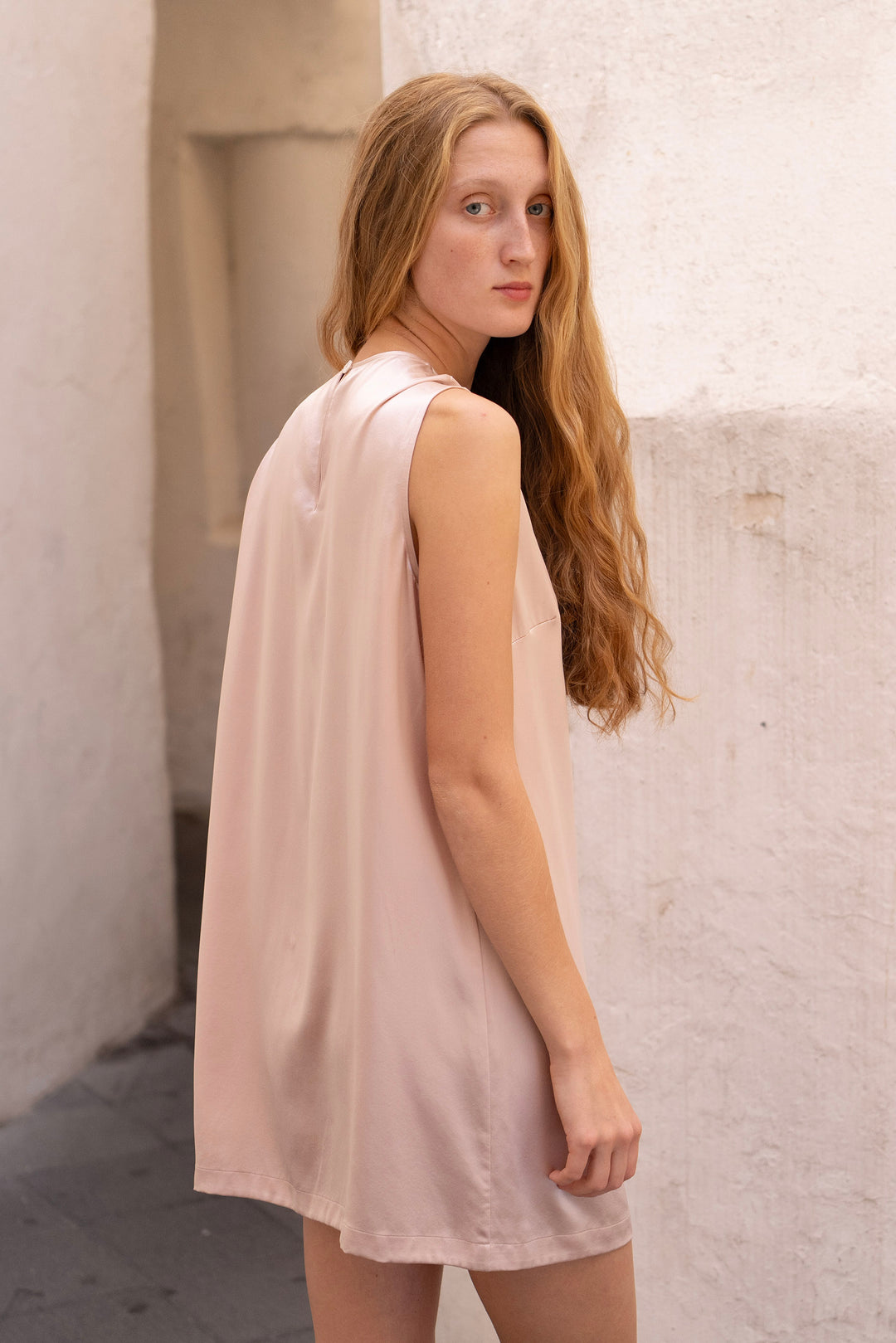 shift silk dress Navy Silk Shift Dress