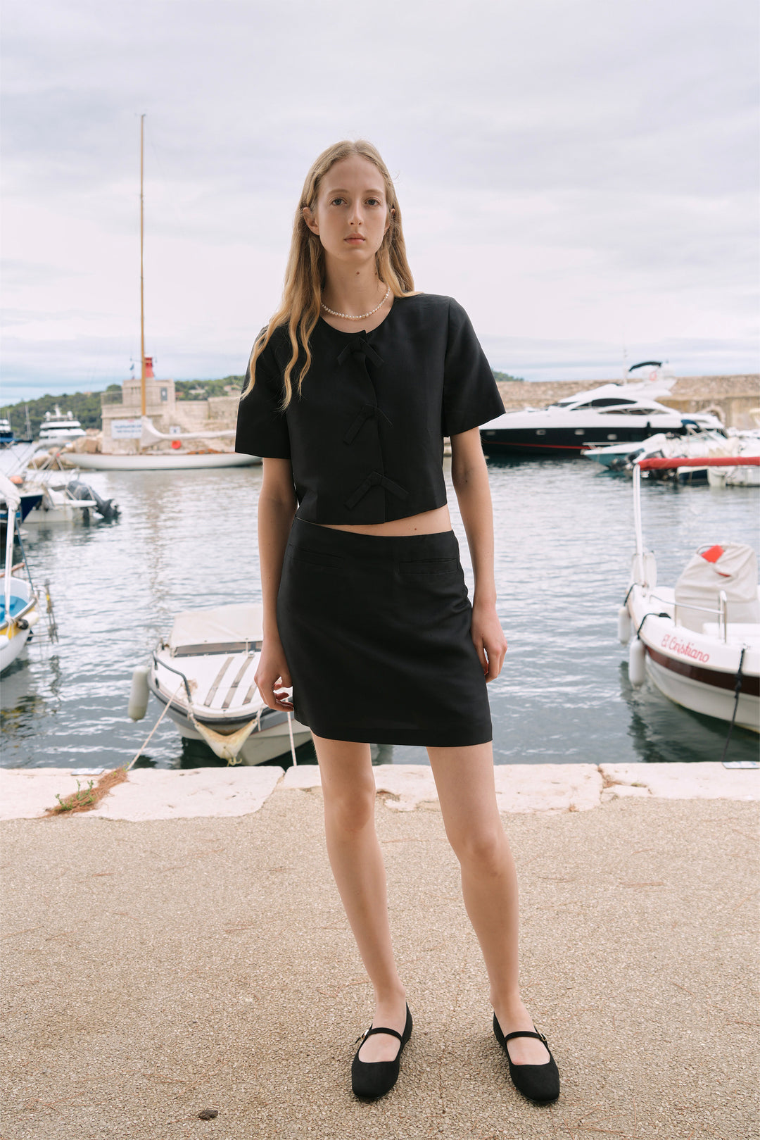 PAJA Berries Dupion Silk Mini Skirt - Black