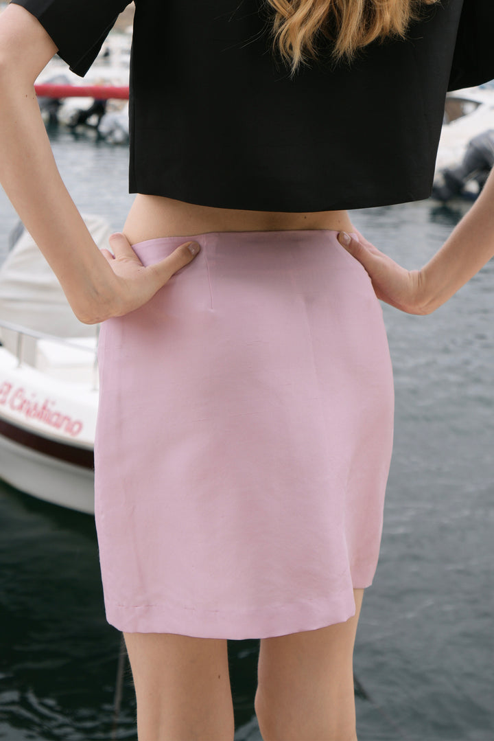 PAJA Berries Dupion Silk Mini Skirt - Pink