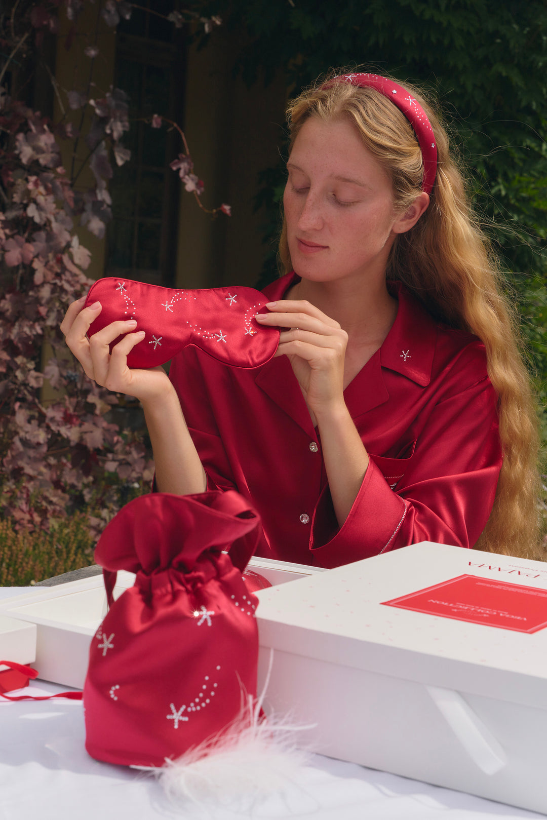 VEGA Women’s 22mm Mulberry Silk Crystal Sleep Mask-Silk Accessories-Not Just Pajama