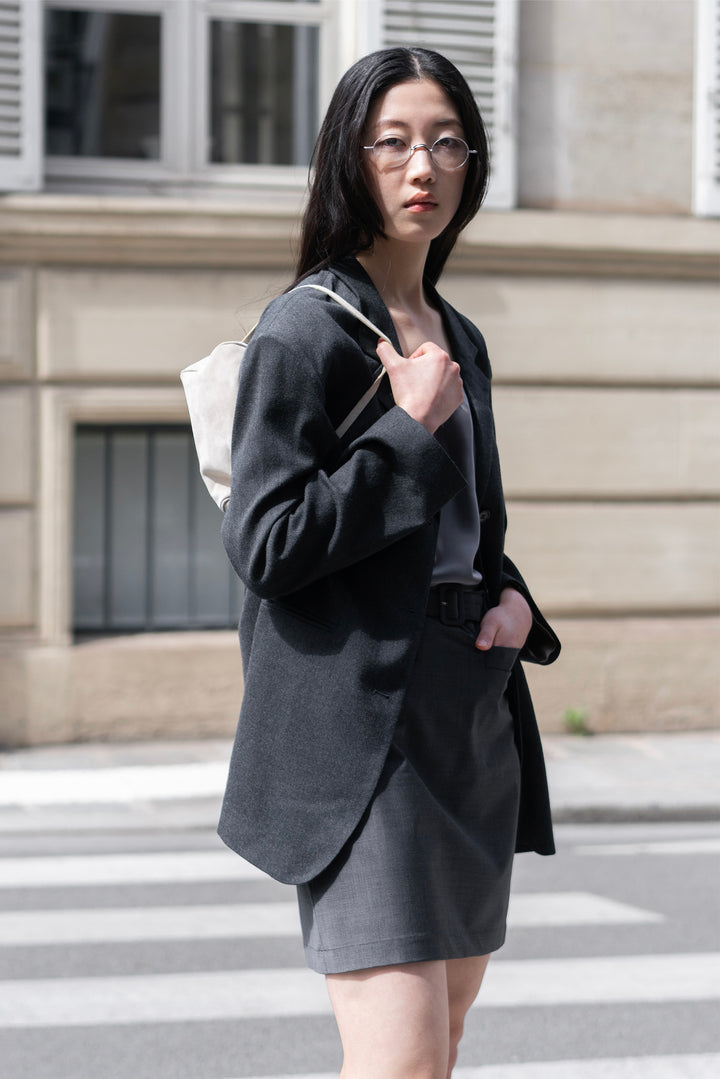 PAJA Farm Edit Classic Wool Blazer - Grey