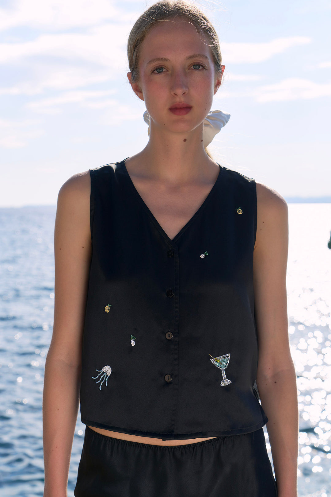 PAJA Beaded Summer Escapes Silk Vest