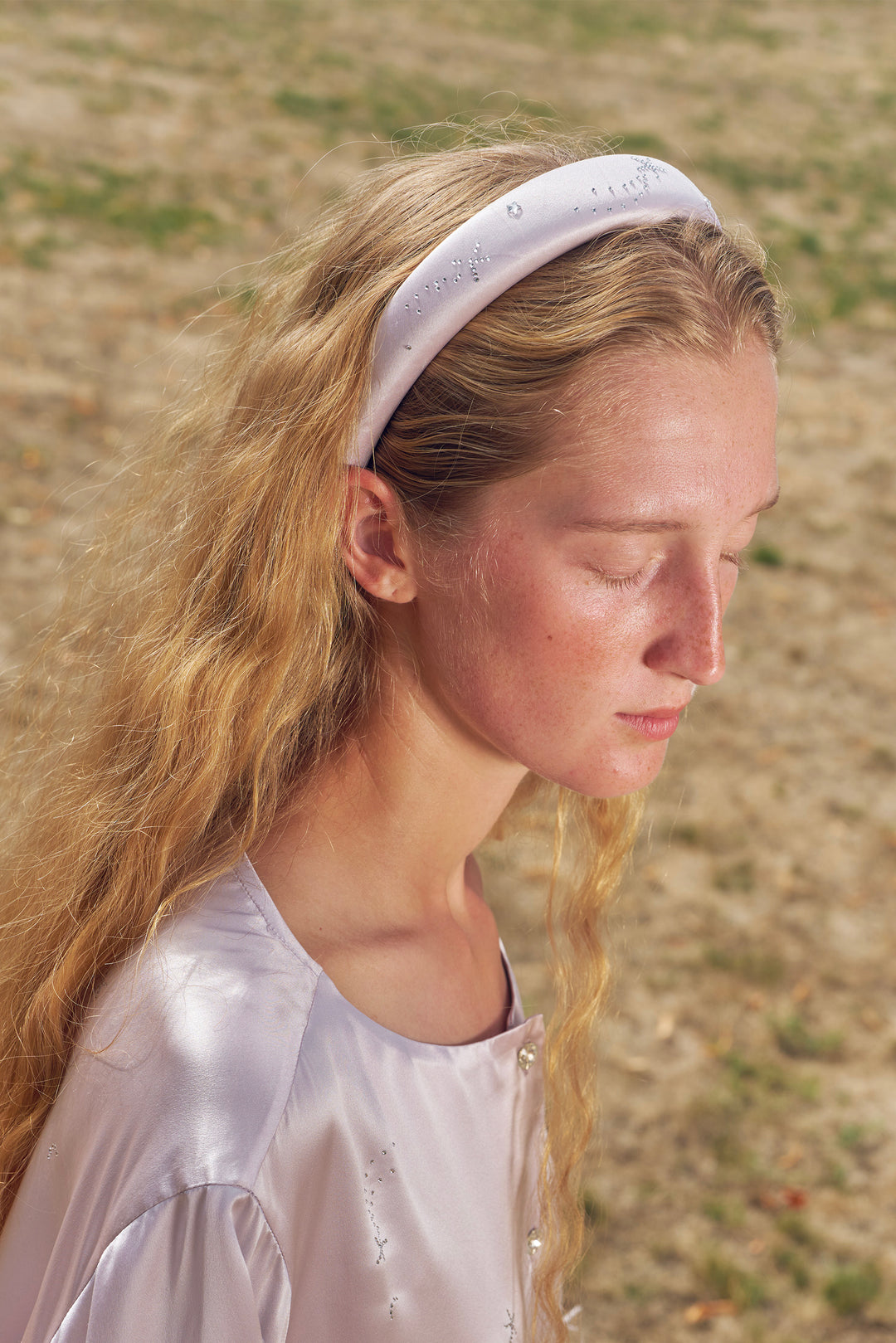 VEGA Collection Silk Rhinestone-Embellished Headband - Amethyst