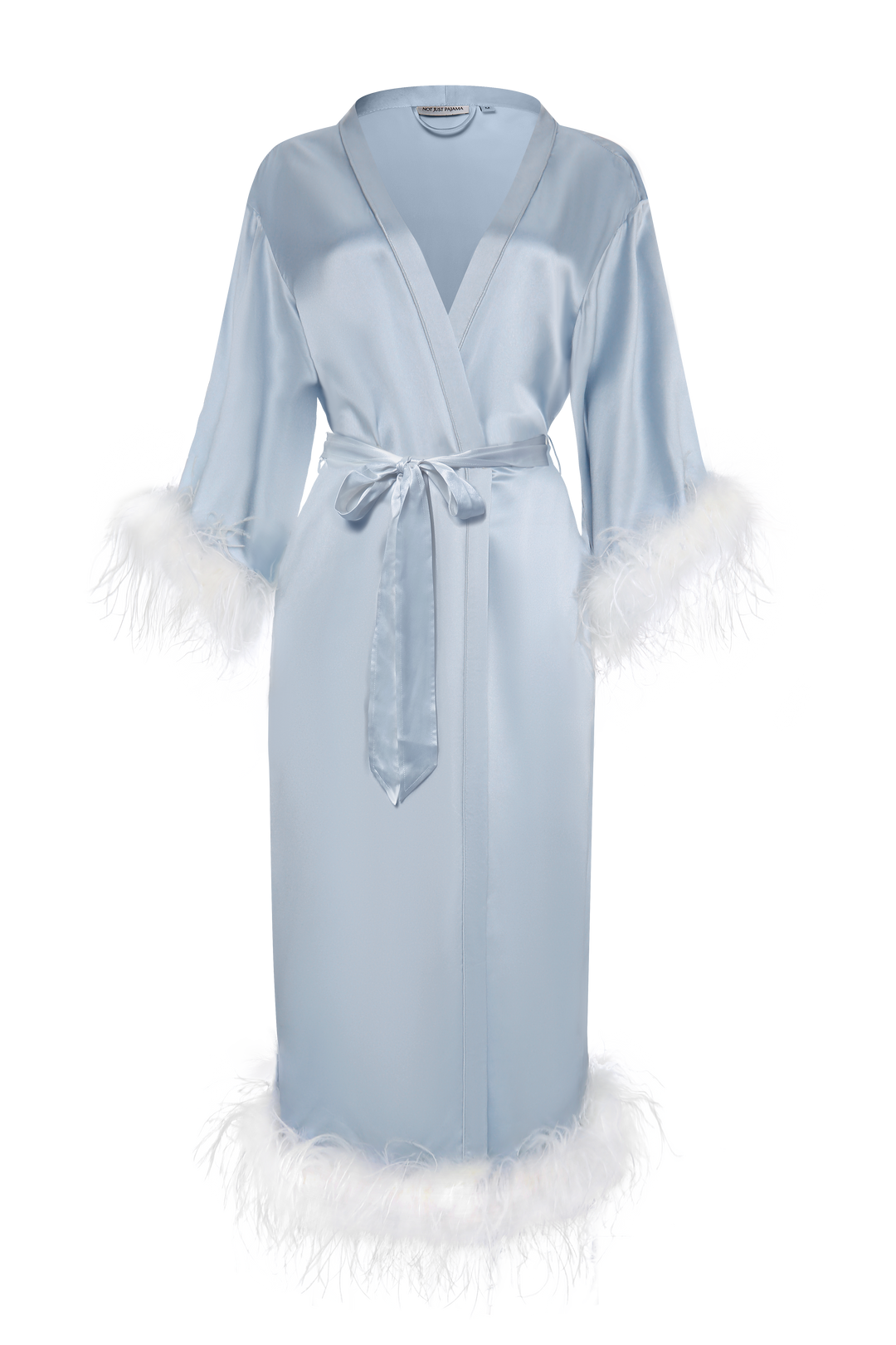 silk and feather dressing gown Black Silk Satin Bridal Robe With Ostrich Feathers, Getting Ready Gown, Bride Gift