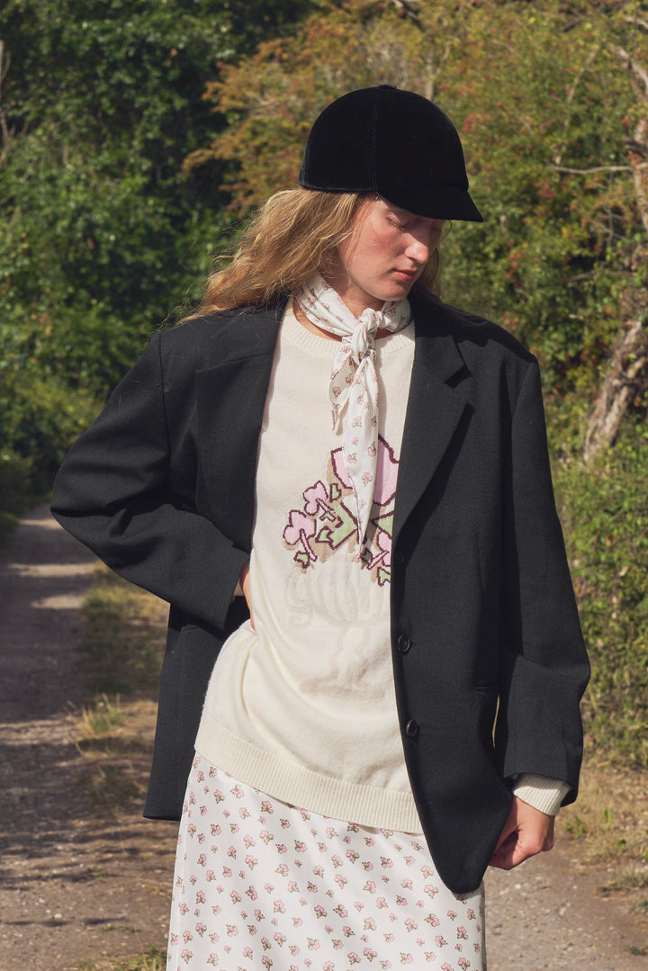 PAJA Farm Edit Jacquard-Knit Crew Neck Sweater