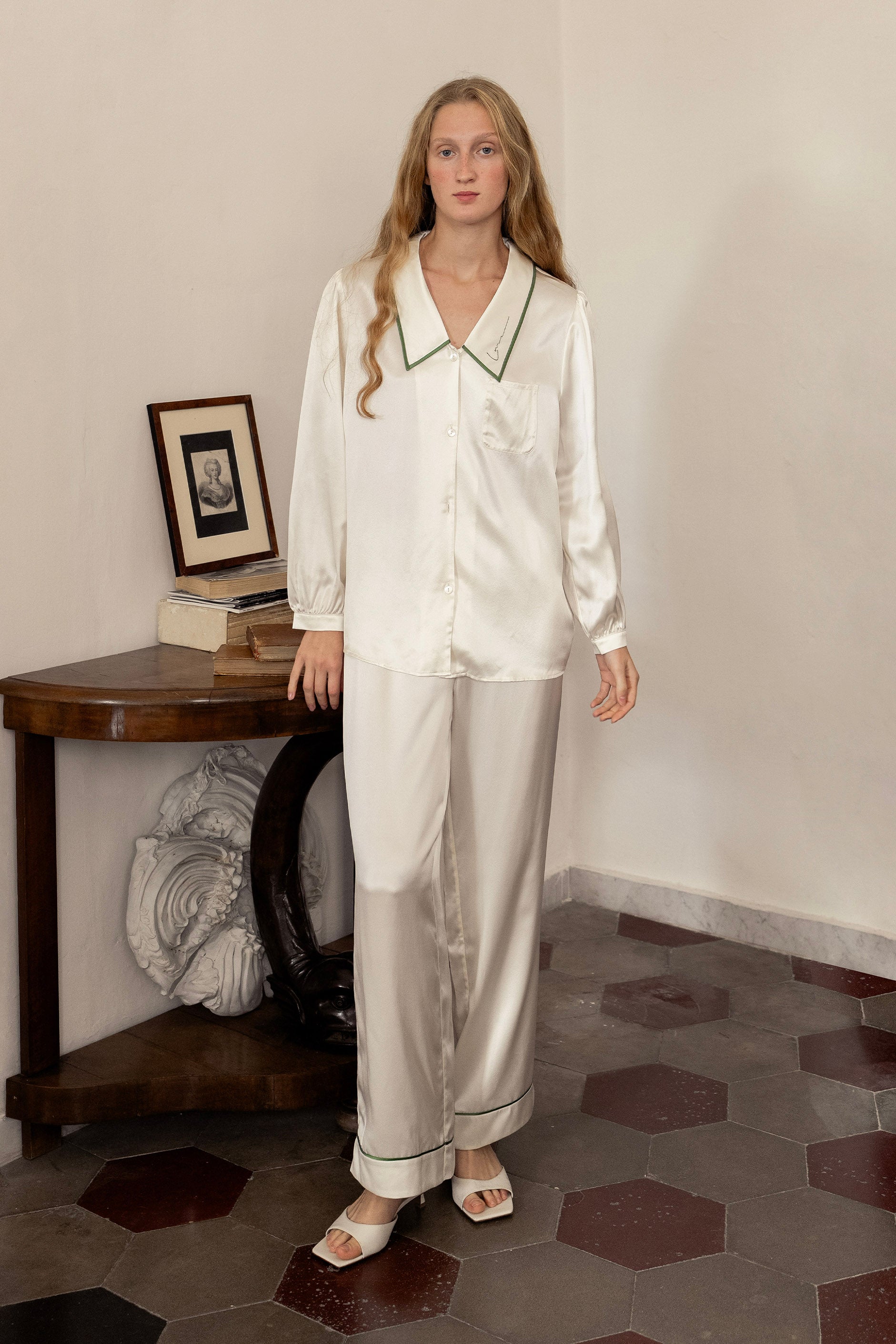 Vintage Silk Shirt and Pants Two-Piece Set – Not Just Pajama