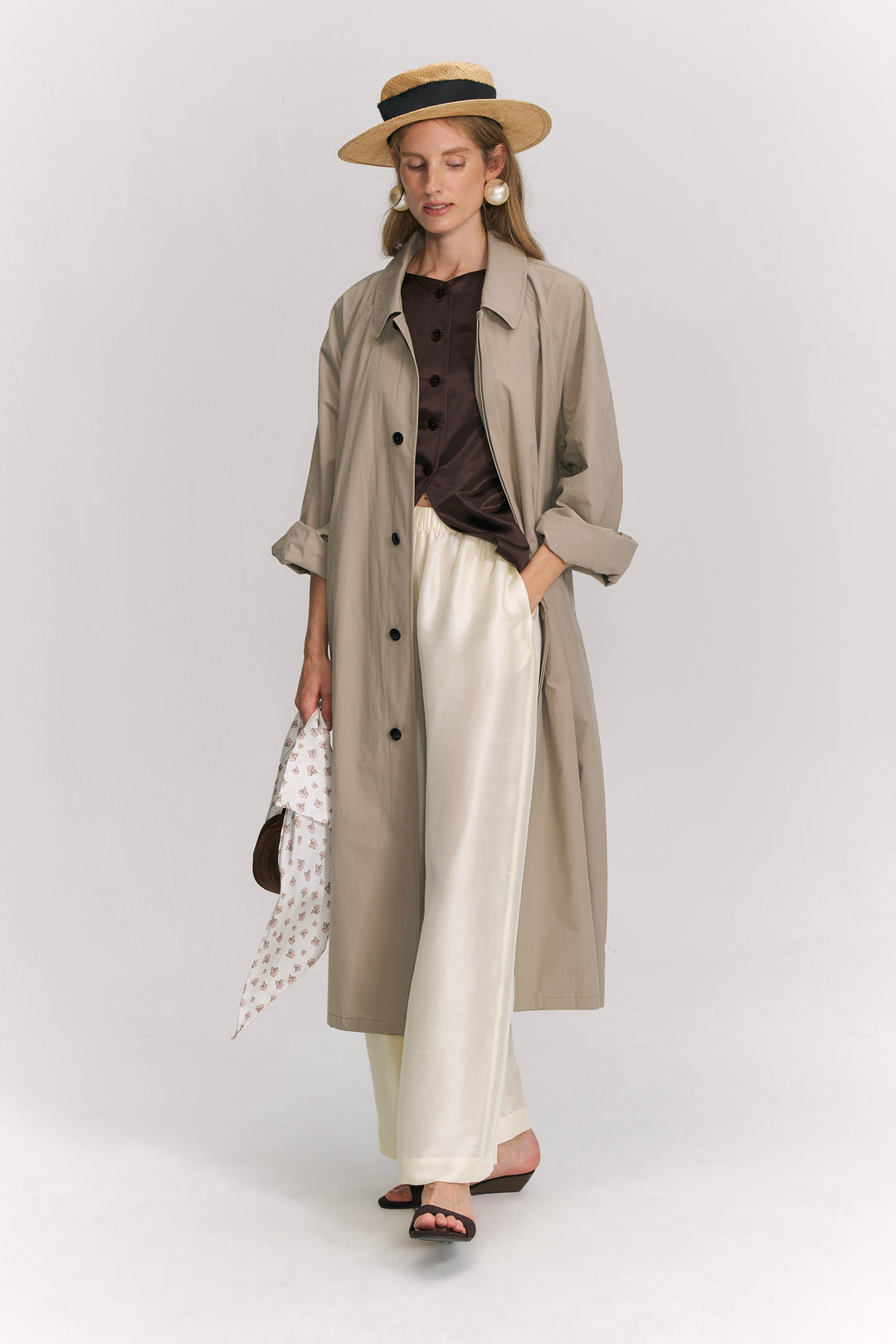 PAJA Farm Edit Dupion Silk Silk Wide-Leg Trousers - Pale Yellow