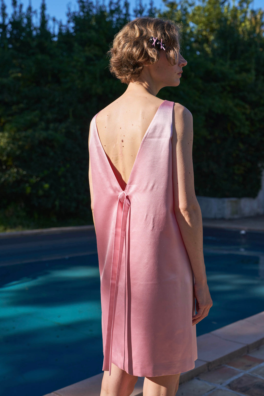 open back dress with bow Open Back Bow Maxi Dress in Black