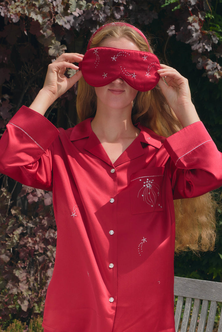 VEGA Women’s 22mm Mulberry Silk Crystal Sleep Mask-Silk Accessories-Not Just Pajama