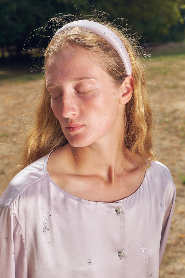 VEGA Collection Silk Rhinestone-Embellished Headband - Amethyst