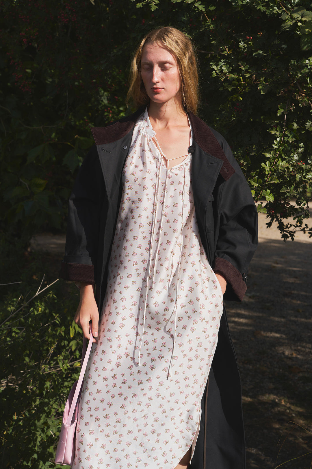 PAJA Farm Edit Amelia Four-Season Heavyweight Twill Wool Trench Coat - Black