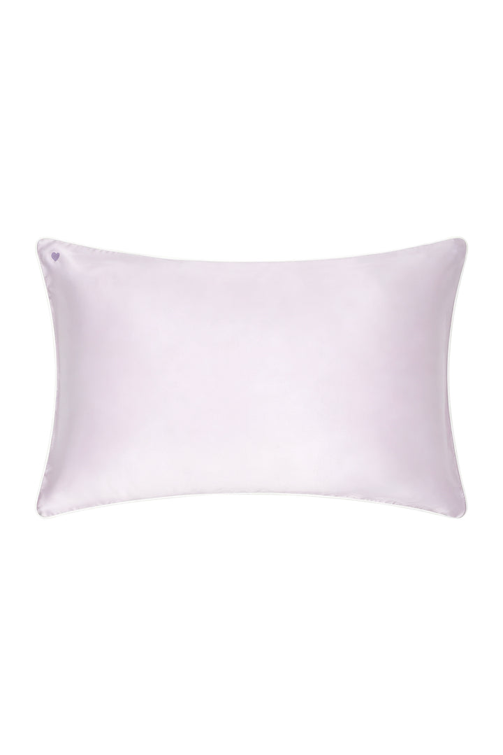 Cupid Heart Silk Pillowcase-Silk Pillowcase-Not Just Pajama-Queen-Light Purple-Not Just Pajama