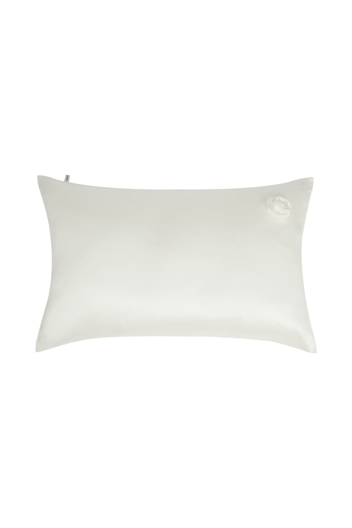 Tuscan Sun Silk Rose Pillowcase-Silk Accessories-White (Rose Top Right)-Queen (74cm*48cm)-NJP24113-Not Just Pajama