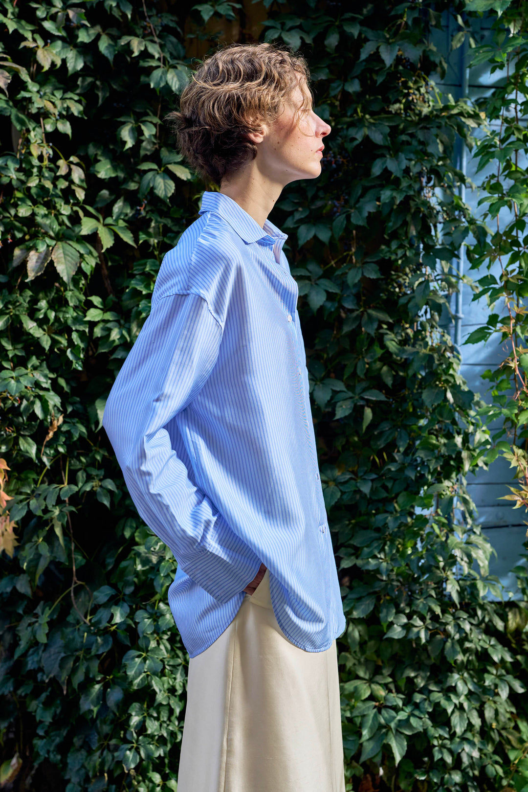 PAJA Out After Brunch Mulberry Silk Striped Shirt