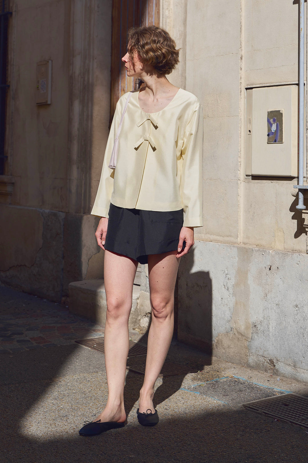 PAJA Out After Brunch Mulberry Silk U-Neck Knot Closure Jacket
