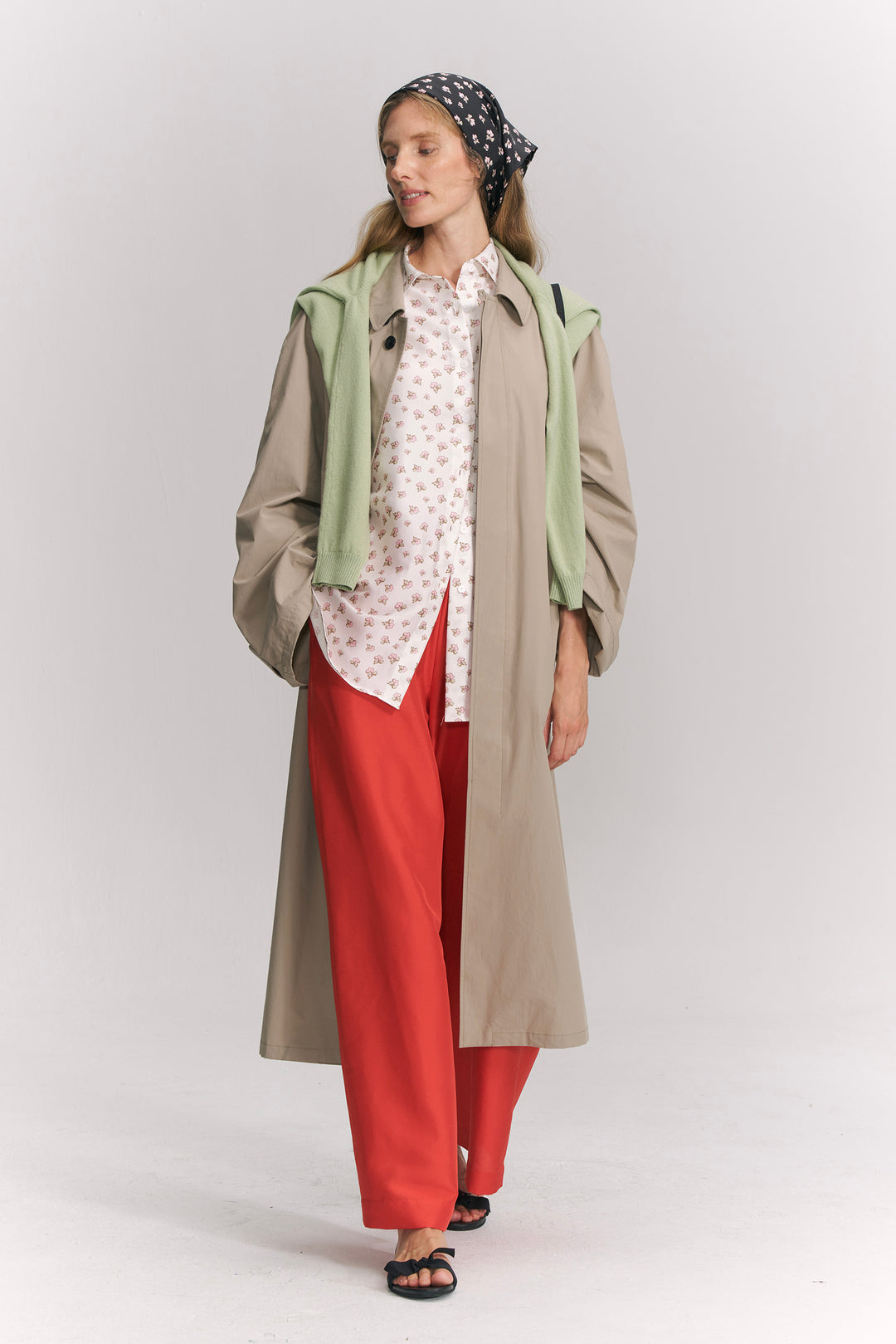 PAJA Farm Edit Dupion Silk Floral Print Shirt - White