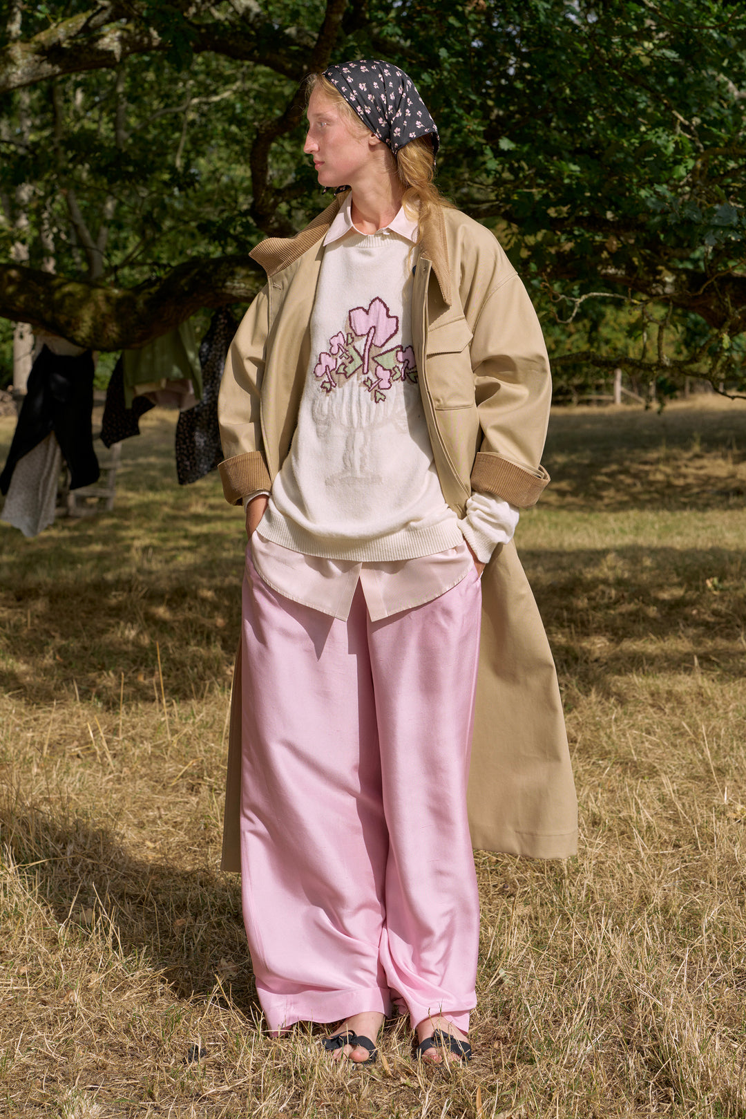 PAJA Farm Edit Jacquard-Knit Crew Neck Sweater