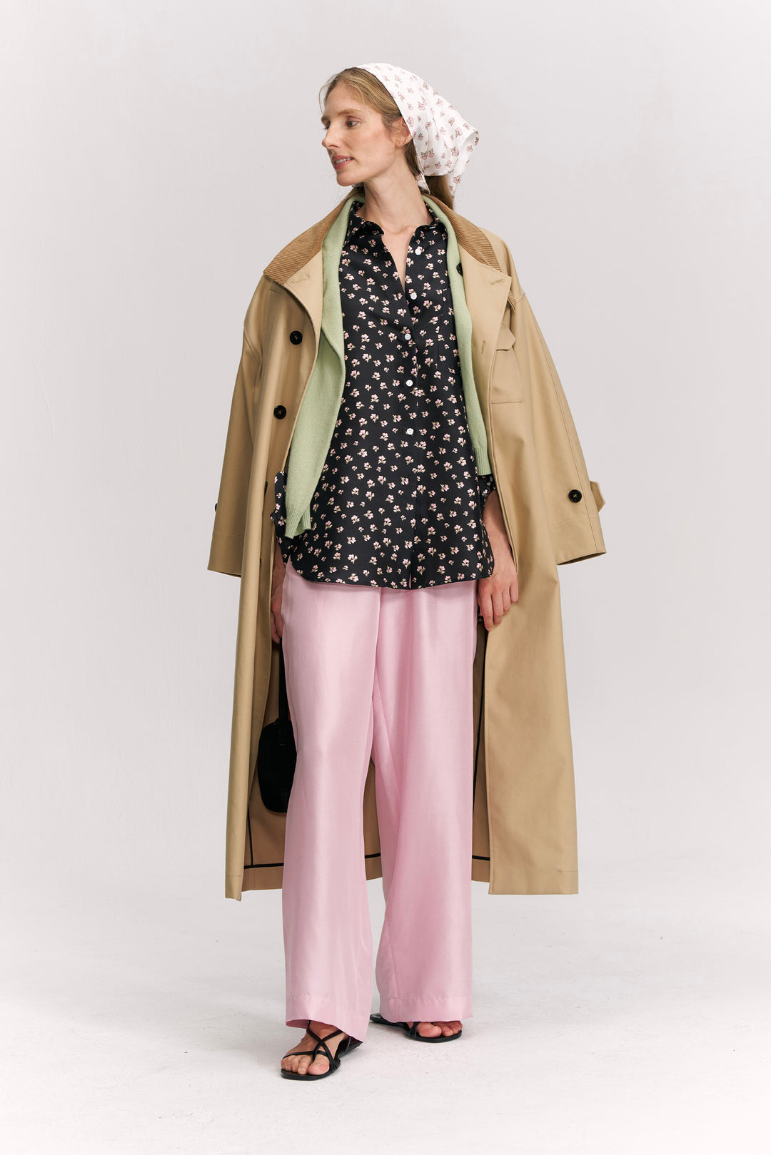 PAJA Farm Edit Dupion Silk Floral Print Shirt - Black