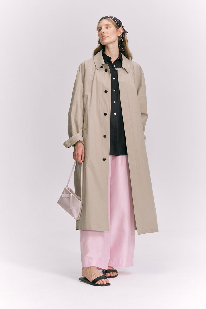 PAJA Farm Edit Dupion Silk Wide-Leg Trousers - Pink