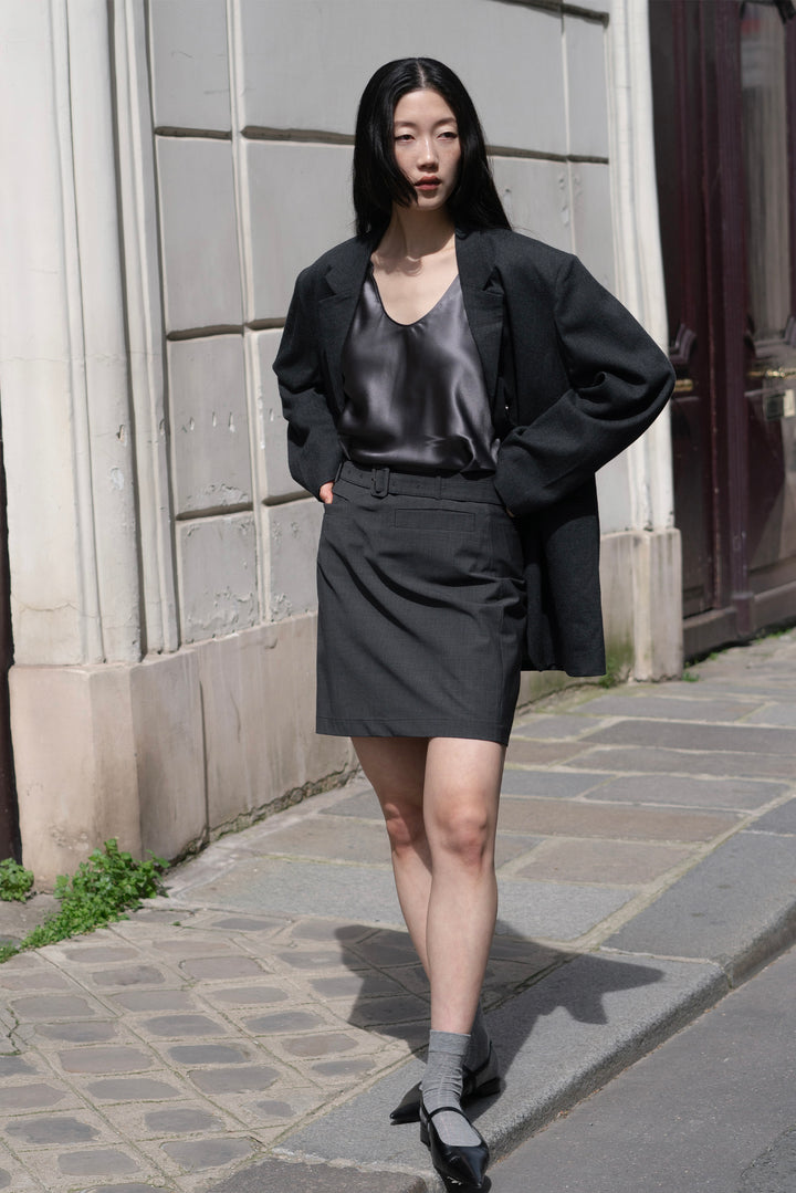 PAJA Farm Edit Classic Wool Blazer - Grey