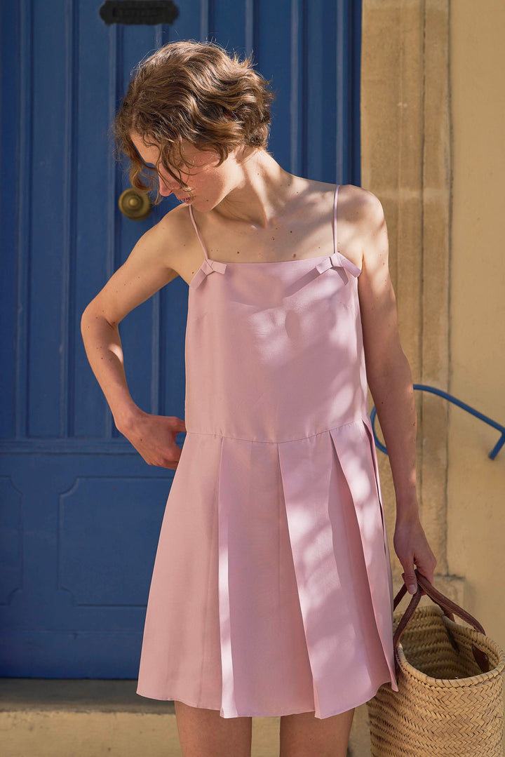 PAJA Out After Brunch Mulberry Silk Pleated Slip Dress with Adjustable Straps in 100% mulberry silk by Not Just Pajama - image 2