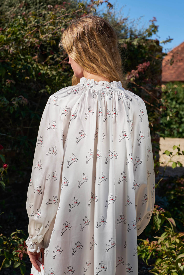 Bubbie 22 Momme Silk Printed Long Robe