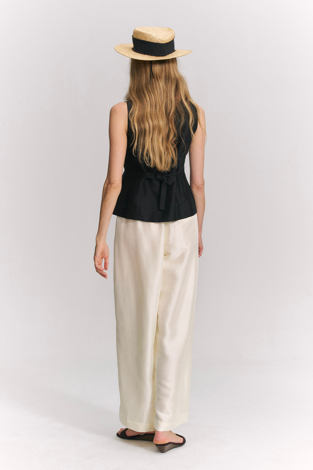 PAJA Farm Edit Dupion Silk Silk Wide-Leg Trousers - Pale Yellow