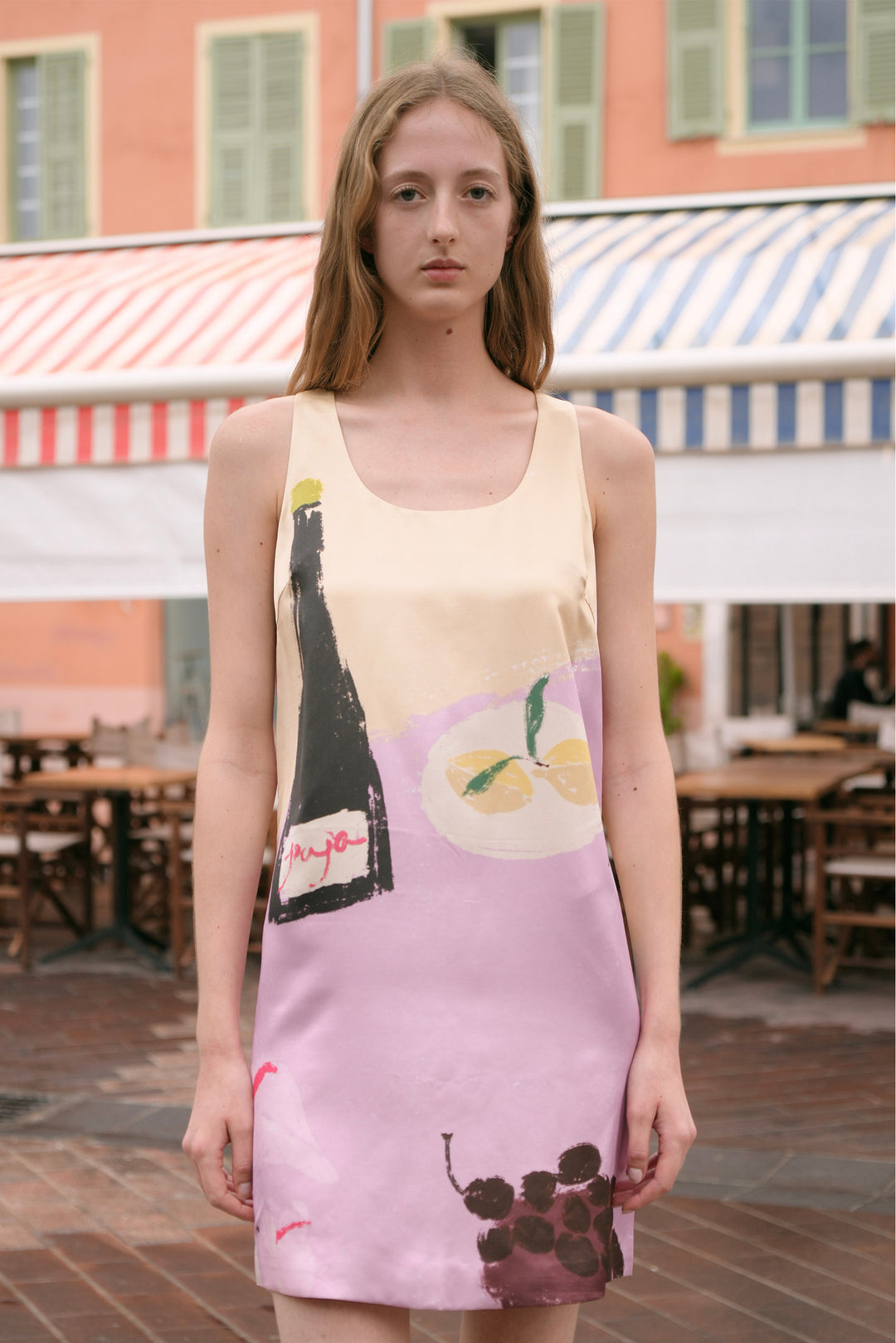 PAJA Dinner Hour Women's Printed Silk Wool Satin Cami Dress