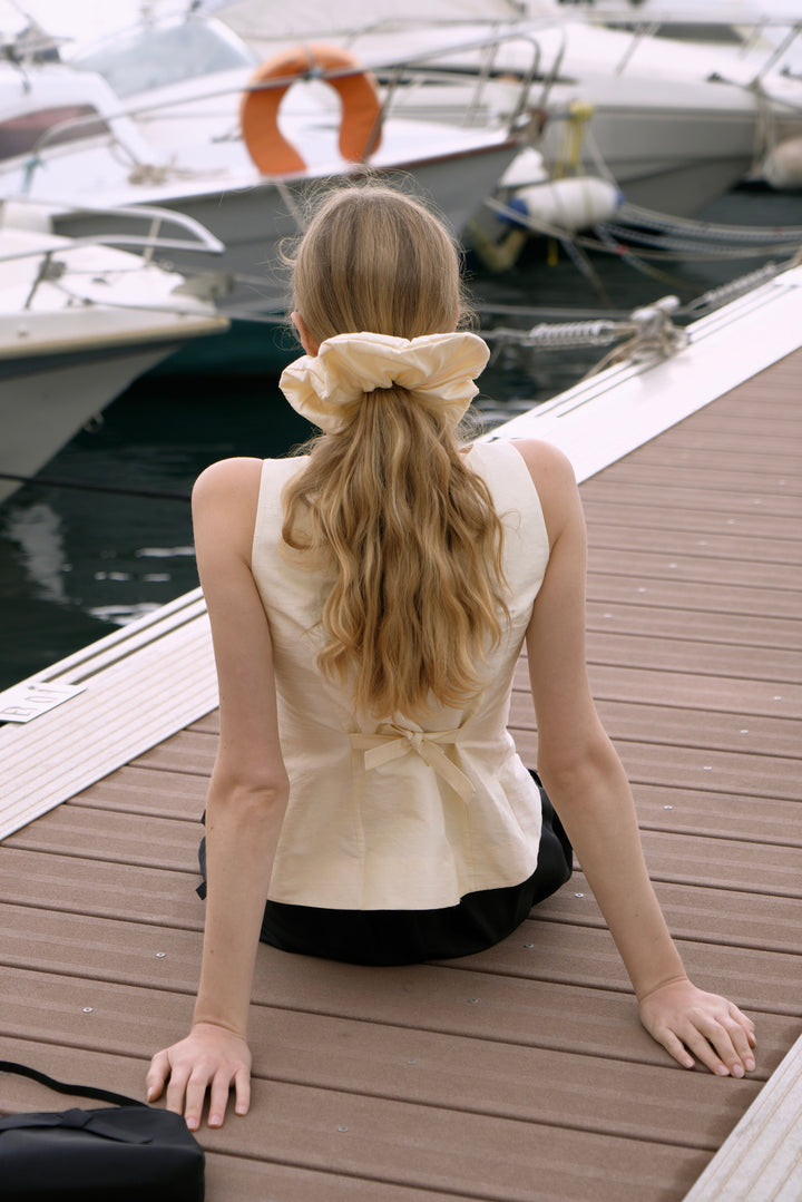 PAJA Berries Dupion Silk Oversized Scrunchie - Corn Yellow