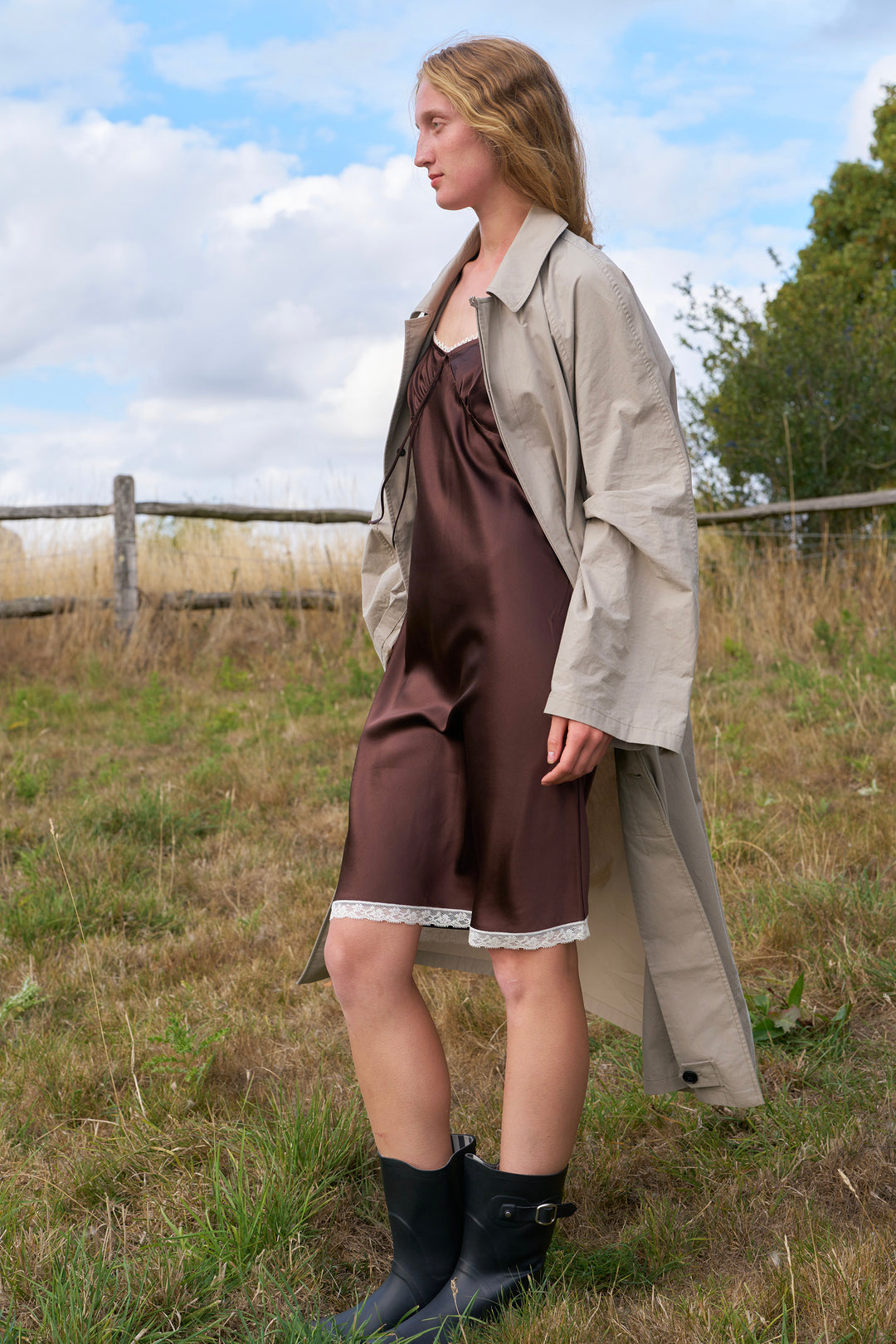 PAJA Farm Edit Silk Bias-Cut Lace Slip Dress - Brown Not Just Pajama PAJA Farm Edit Silk Bias-Cut Lace Slip Dress - Brown Not Just Pajama