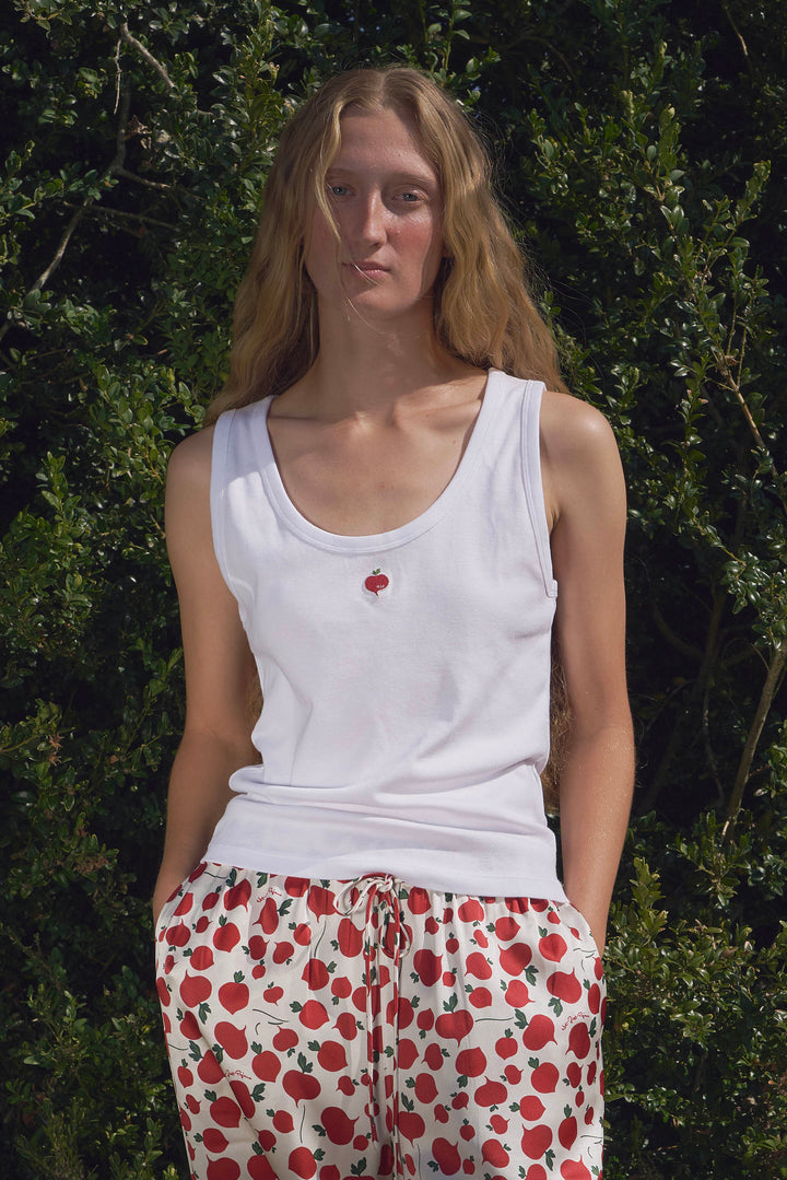 Farm Edit Red Turnip Modal-Silk Knit Tank Top