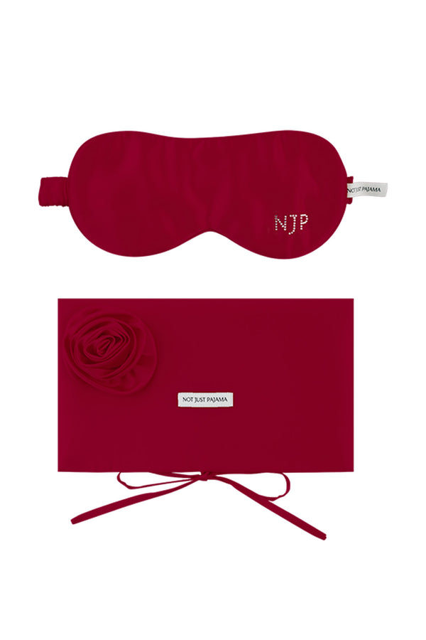 Tuscan Sun Silk Sleep Set – Eye Mask & Handcrafted Rose Pouch - Multi Color