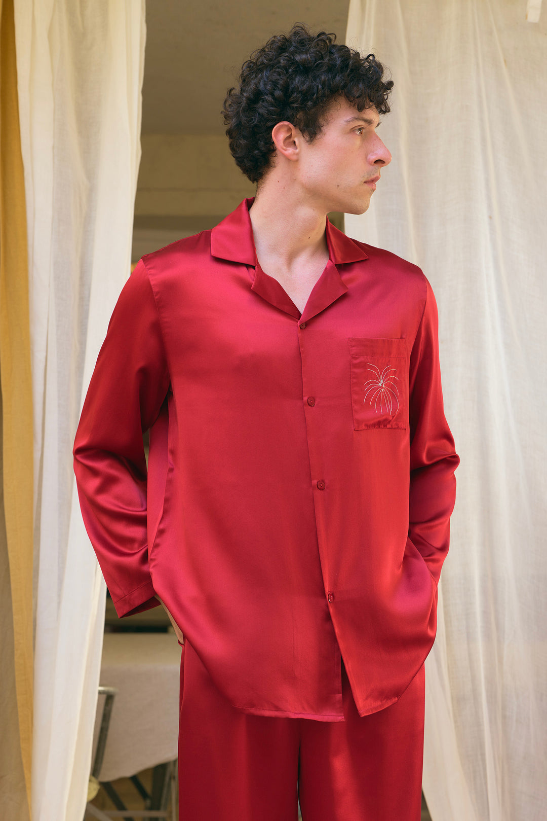 VEGA Men’s 22mm Mulberry Silk Pajama Set-Silk Pajamas Long Set-Not Just Pajama