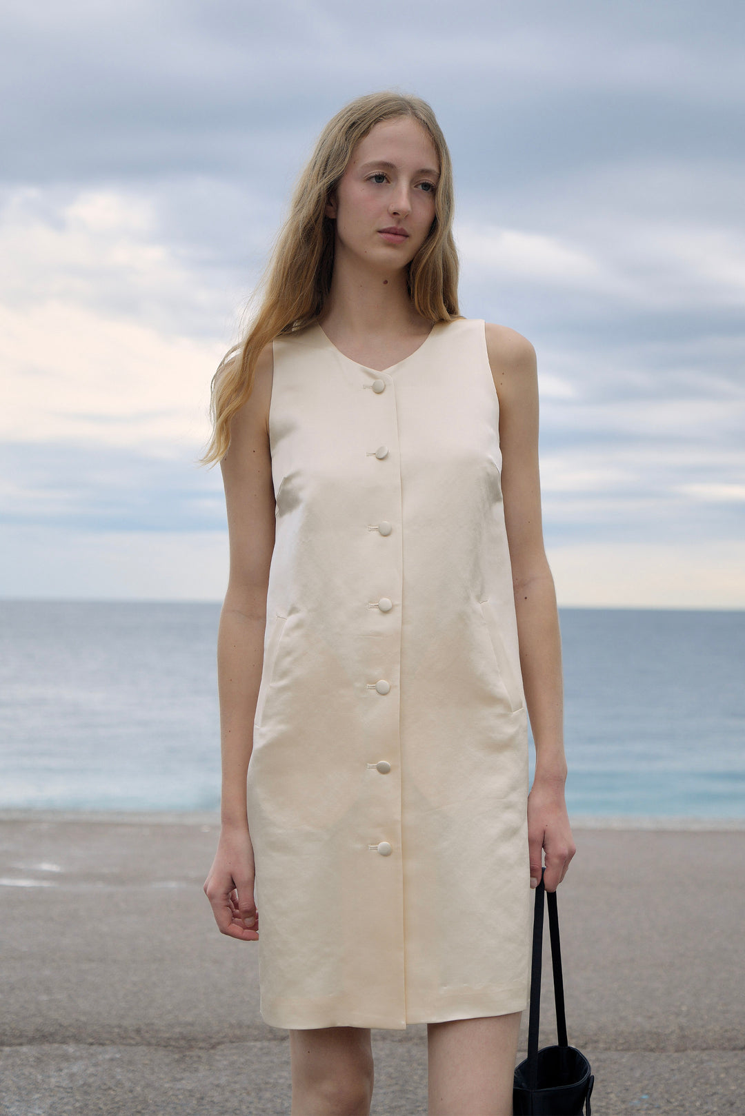 silk dress for dinner IRFE Navy Silk Evening Dress