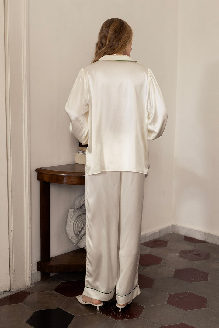 Christmas Spirit Silk Set | French Style Silk Long Set & Matching Scrunchie