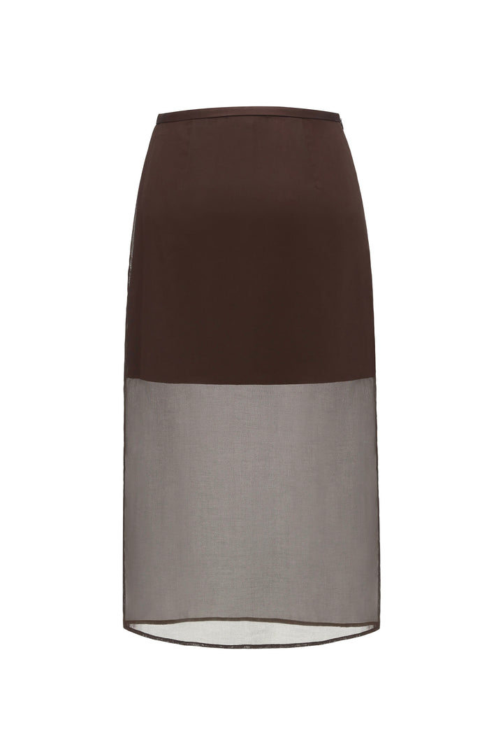 PAJA Dinner Hour Brown Sheer Dress