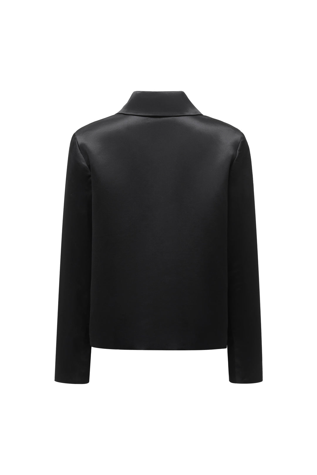 PAJA Dinner Hour Silk-Wool Satin Black Jacket