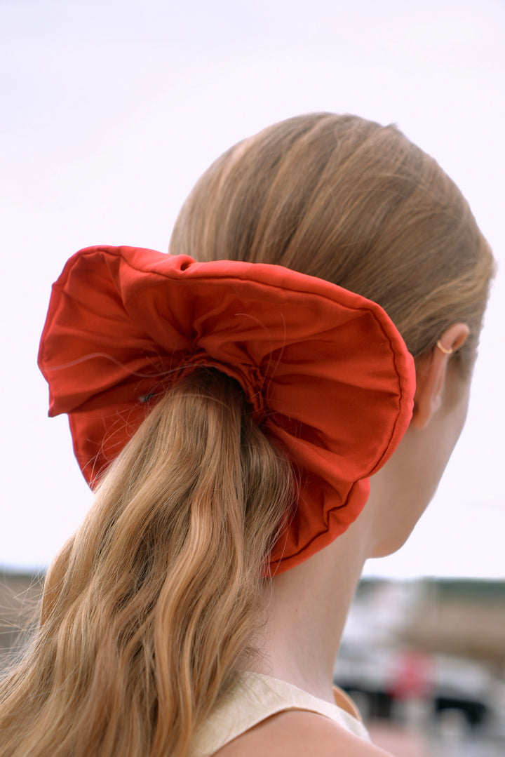 PAJA Berries Dupion Silk Oversized Scrunchie - Corn Yellow