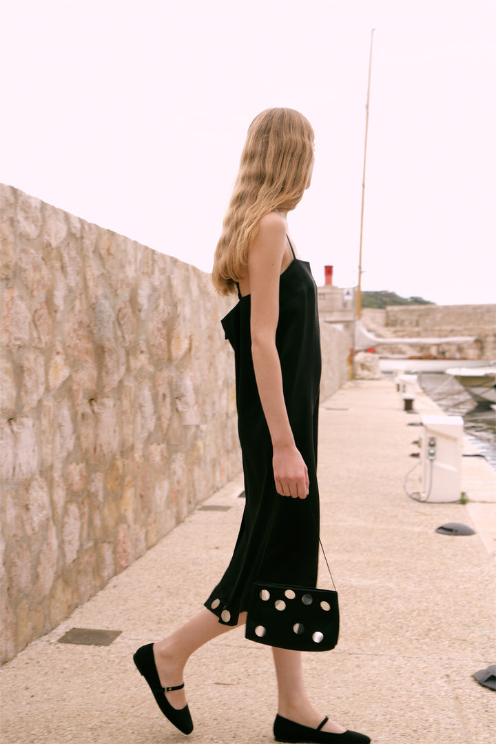 PAJA Gleam Collection Sequin Black Slip Dress