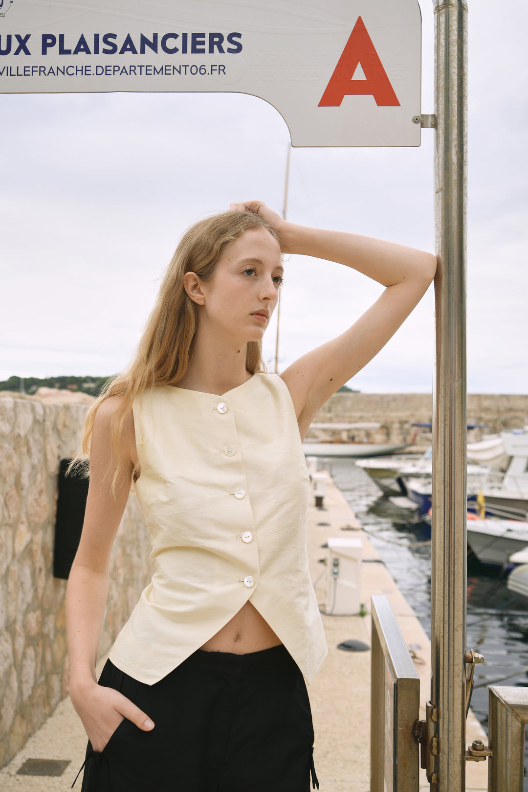 PAJA Berries Women's Dupion Silk V-Neck Vest - Beige