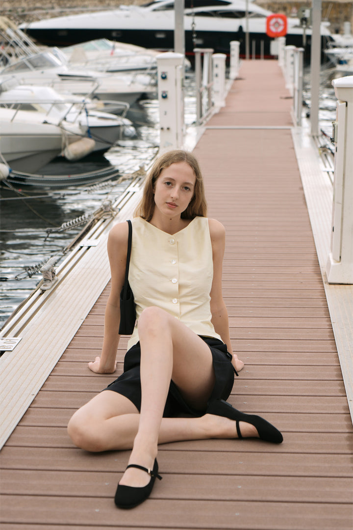 PAJA Berries Women's Dupion Silk V-Neck Vest - Beige