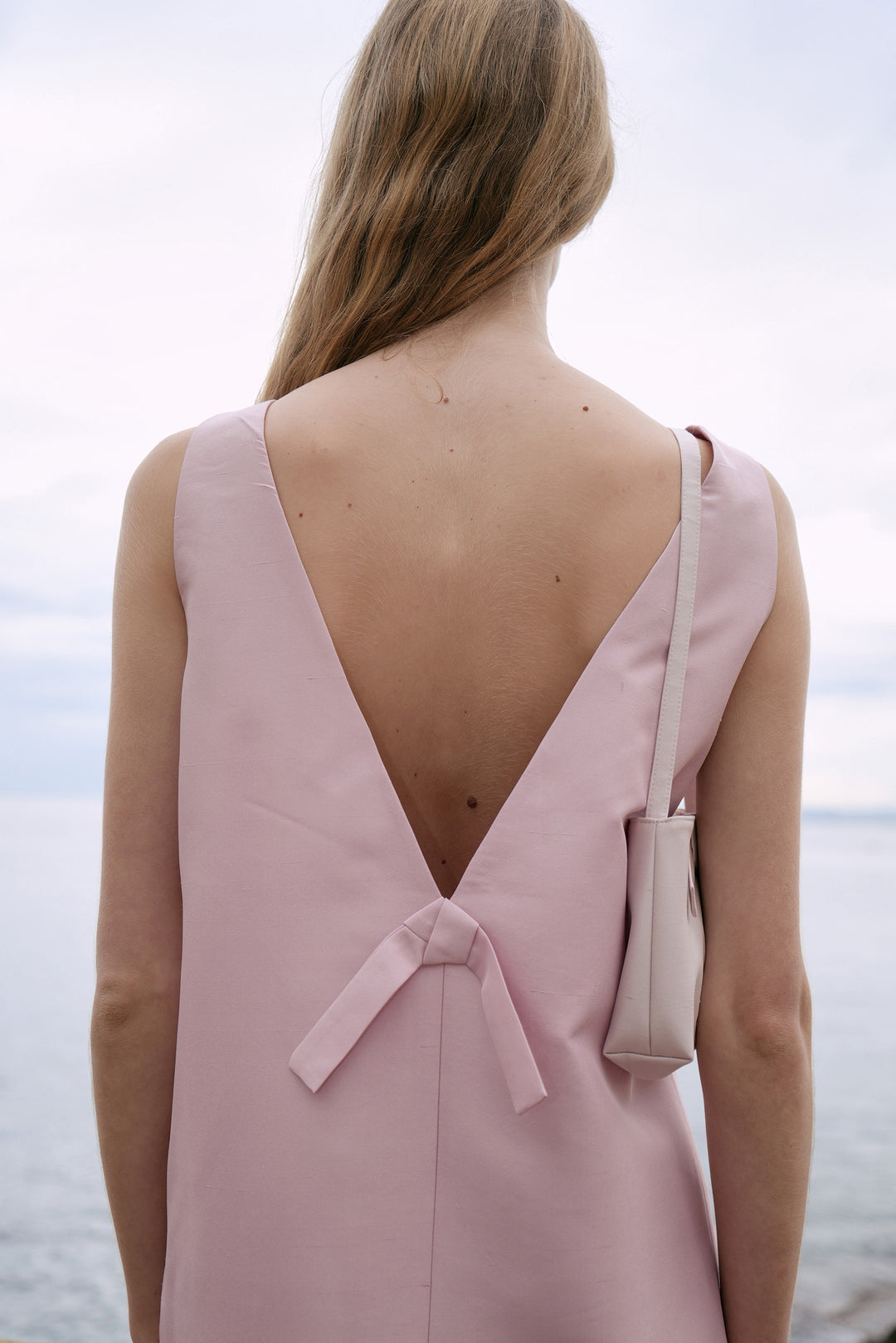 PAJA Women's Dupion Silk Dress with Bows - Pink