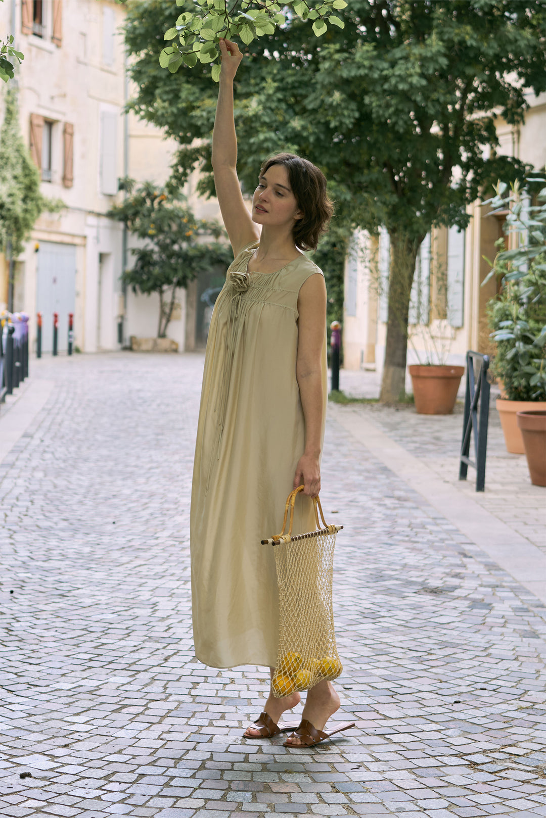 Holiday in Arles | Sandwashed Silk Pleated Midi Dress - Lavender Not Just Pajama Holiday in Arles | Sandwashed Silk Pleated Midi Dress - Lavender Not Just Pajama